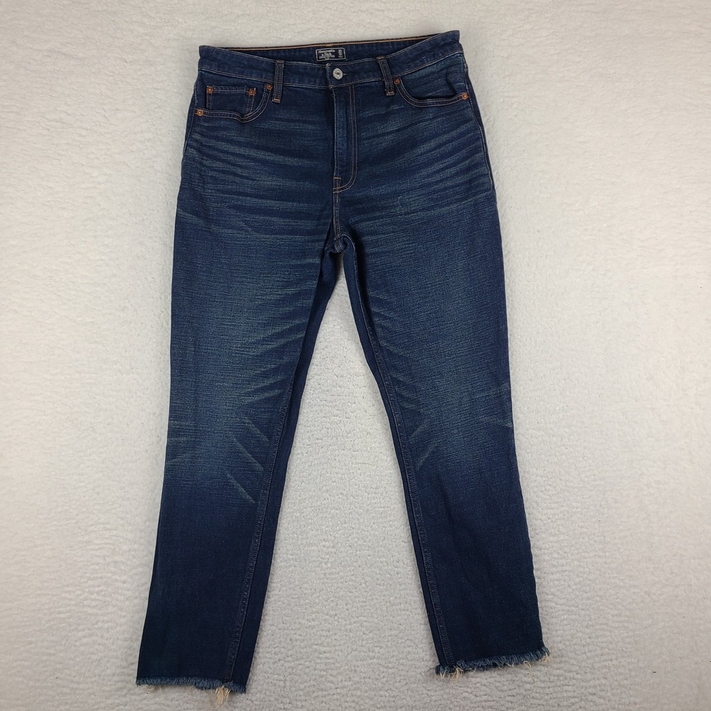 Abercrombie & Fitch Jeans Womens 12/31  Blue SIMONE High Rise Slim Fray Denim